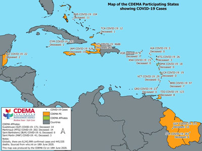 CDEMA Situation Report #15 - COVID-19 Outbreak in CDEMA Participating States - as of 8:00pm on June 18th, 2020