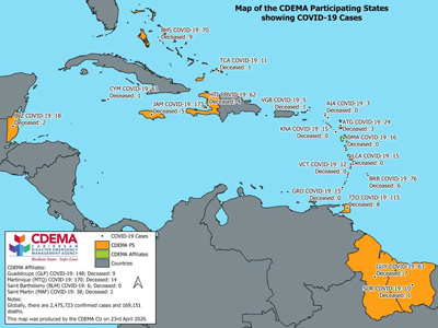 CDEMA Situation Report #7 - COVID-19 Outbreak in CDEMA Participating States - as of 8:00pm on April 23rd, 2020