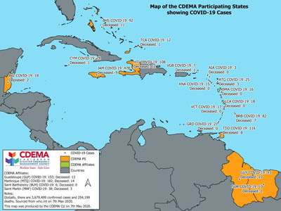 CDEMA Situation Report #9 - COVID-19 Outbreak in CDEMA Participating States - as of 8:00pm on May 7th, 2020