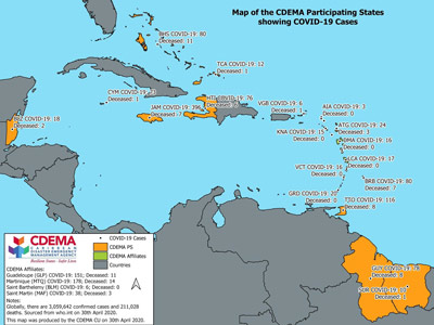 CDEMA Situation Report #8 - COVID-19 Outbreak in CDEMA Participating States - as of 8:00pm on April 30th, 2020
