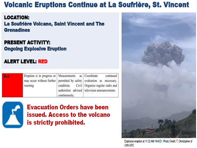 CDEMA Situation Report #13 La Soufriere Volcano, St. Vincent and the Grenadines