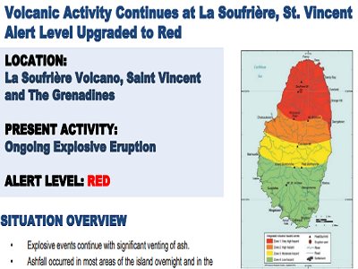 CDEMA Situation Report #10 on the La Soufriere Volcano in St. Vincent and the Grenadines