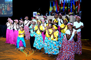 Eva Hilton Primary School Children give a choral rendition.  (BIS Photo/Kemuel Stubbs)