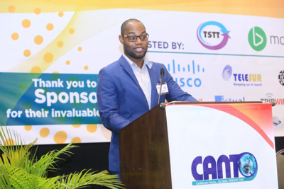 Mandela Christian, Programme Officer, Preparedness and Response, CDEMA presenting on the RRM at CANTO's 34th AGM