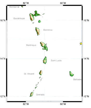 Source of Map  : Seismic Research Centre Trinidad and Tobago http://www.uwiseismic.com/NewsDetails.aspx?id=310