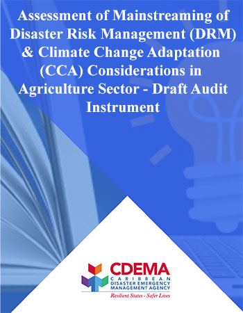 Annex I - Standardized Audit Instrument - Assessing DRM and CCA in Agriculture Sector October 2016  