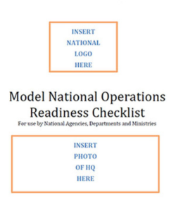 Model National Operations Readiness Checklist