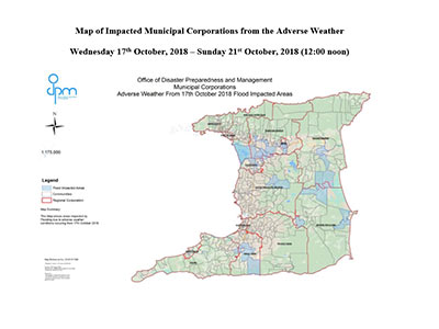 CDEMA Situation Report #1 - Adverse weather resulted in severe flooding in Trinidad & Tobago as of 10:00AM (AST) on October 22, 2018