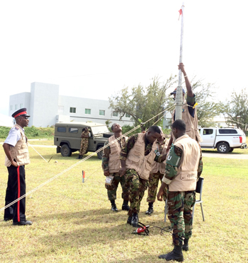 Members of CDRU team participating in the field training exercise at the Regional Security System Headquarters, Paragon, Christ Church, Barbados