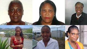 From L-R (Top): Jennifer, DDC Maginley, Patricia Julian - From L-R (Bottom): Zaneke Hoyte, Azalia Hoyte, Cornelia Michael