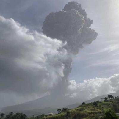 First Explosive Eruption Of La Sourfriere